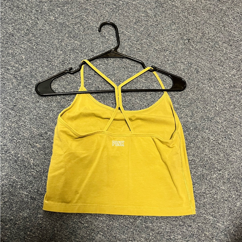Victorias Secret PINK mini tank with built in bra. Color is an off- green